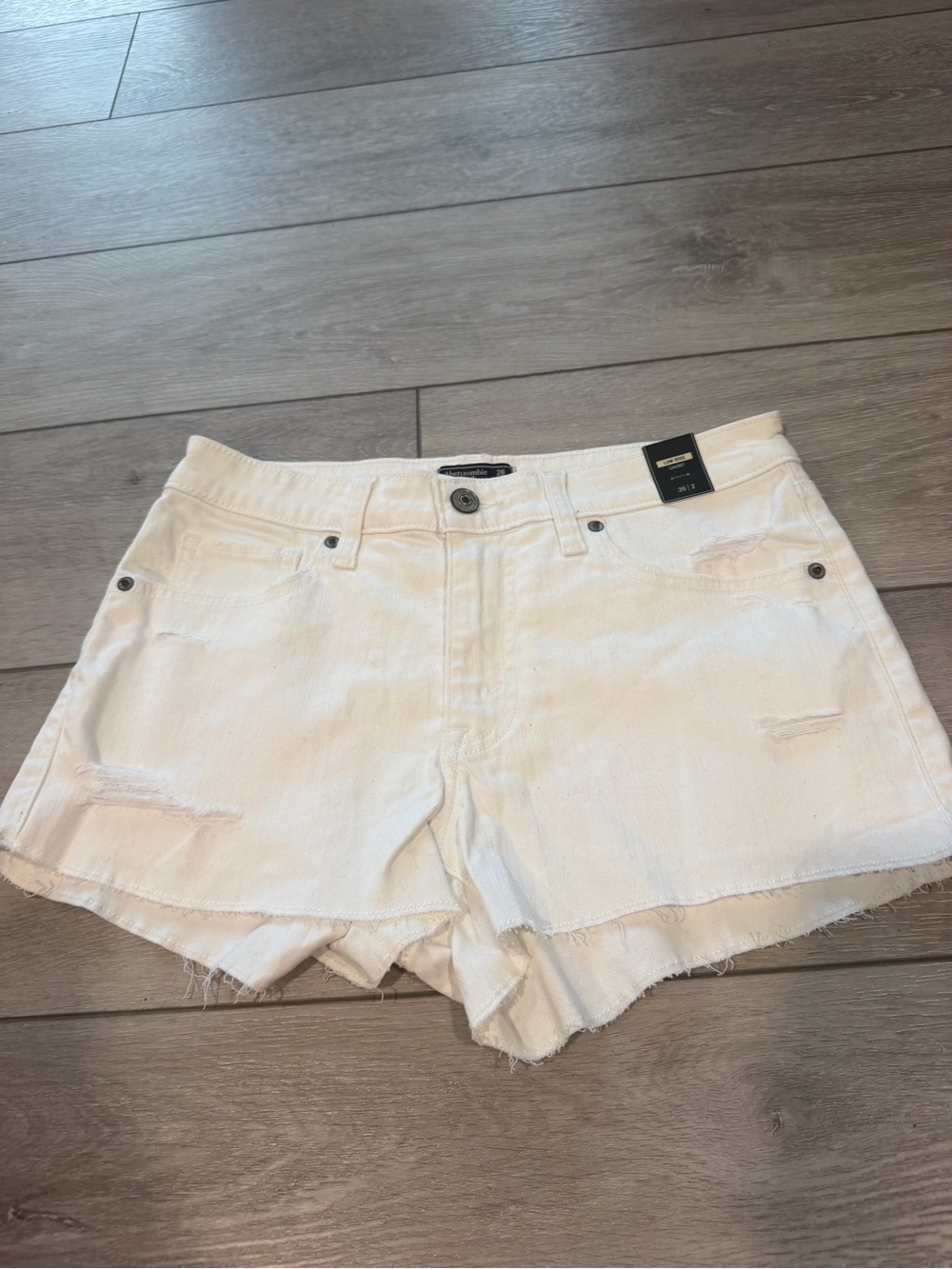 Abercrombie & Fitch White Denim Cutoff Shorts